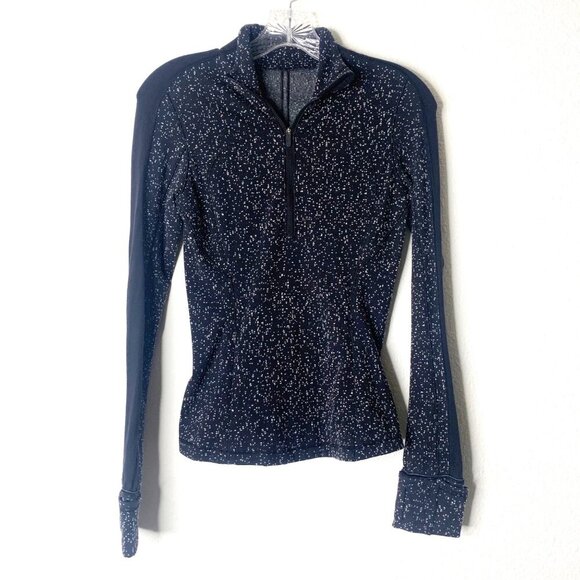 Lululemon Run Briskly 1/2 Zip Magnetized Jacquard Black White / Black Size 4 - Picture 1 of 12